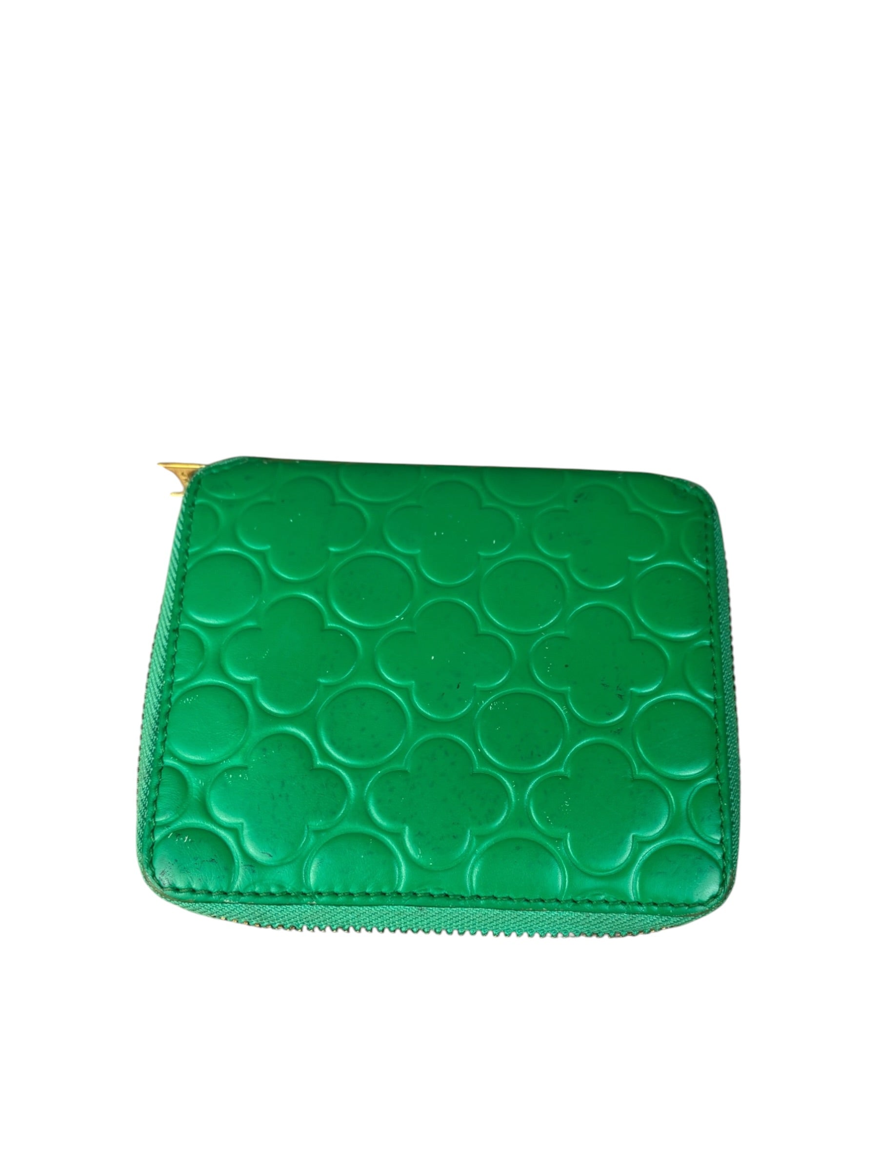Comme Des Garcons Green Zip Around Wallet
