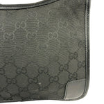 Gucci Black Canvas Leather Trim Shoulder Bag