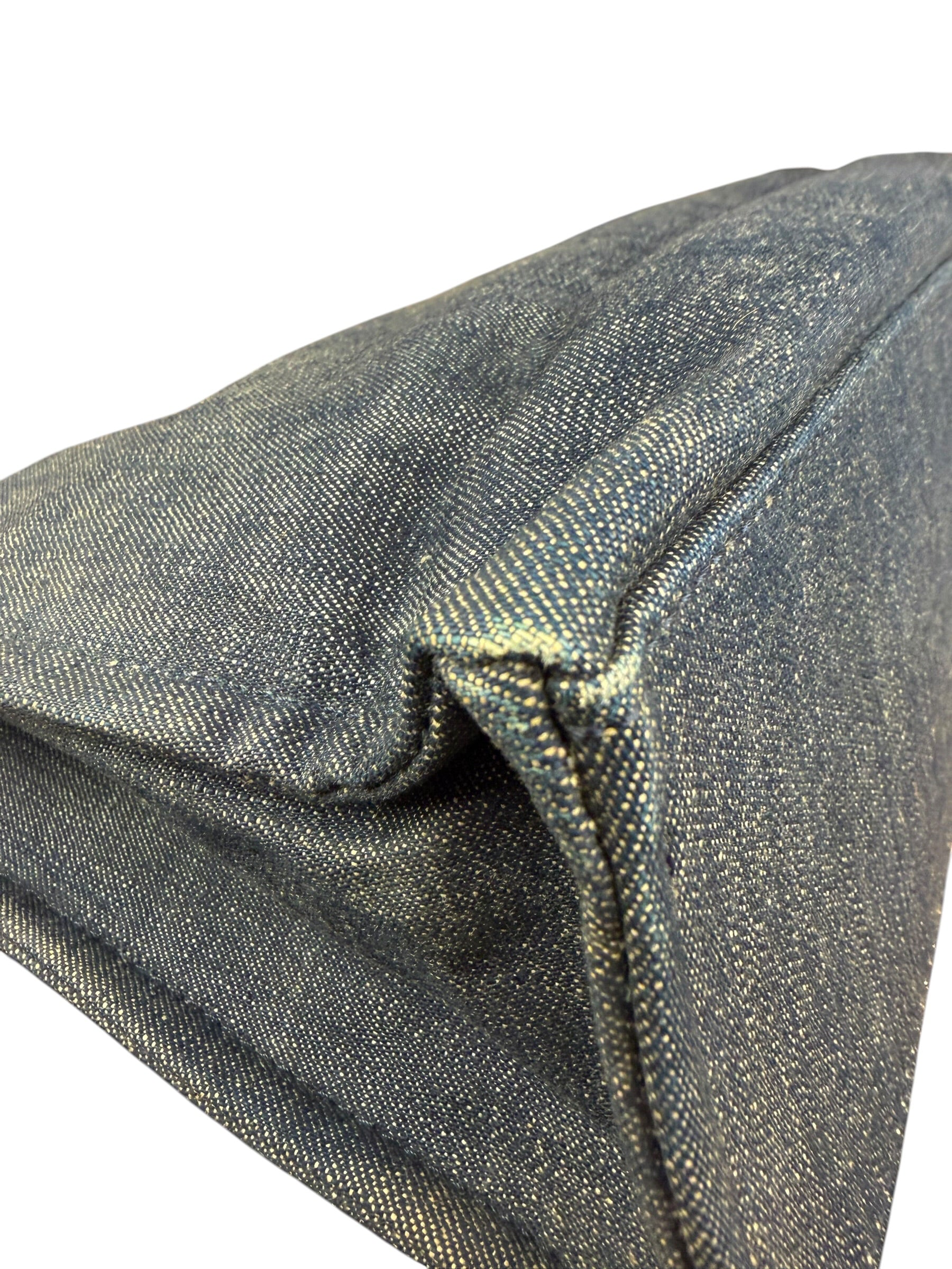 Burberry Vintage Blue Label Denim Nova Check Tote Bag