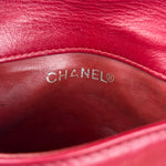 Chanel Vintage Red CC Leather Chain Belt Bag 90s