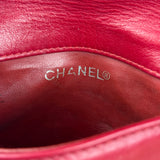 Chanel Vintage Red CC Leather Chain Belt Bag 90s