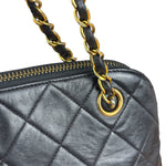 Chanel Vintage Black Leather Shoulder Bag