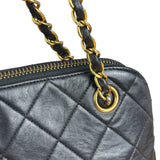 Chanel Vintage Black Leather Shoulder Bag