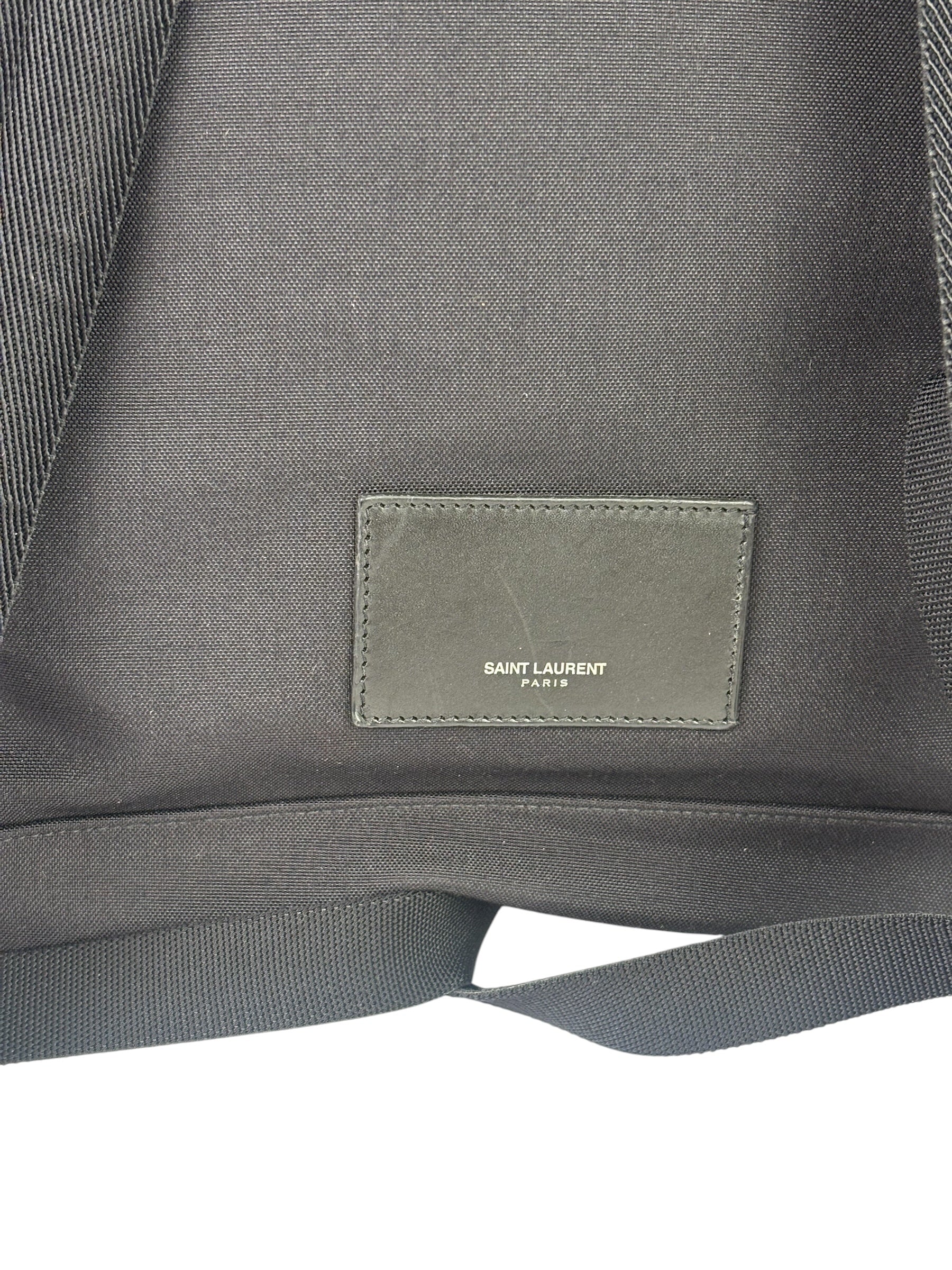YSL Black Nylon/Leather Trim City Multi-Patch Backpack