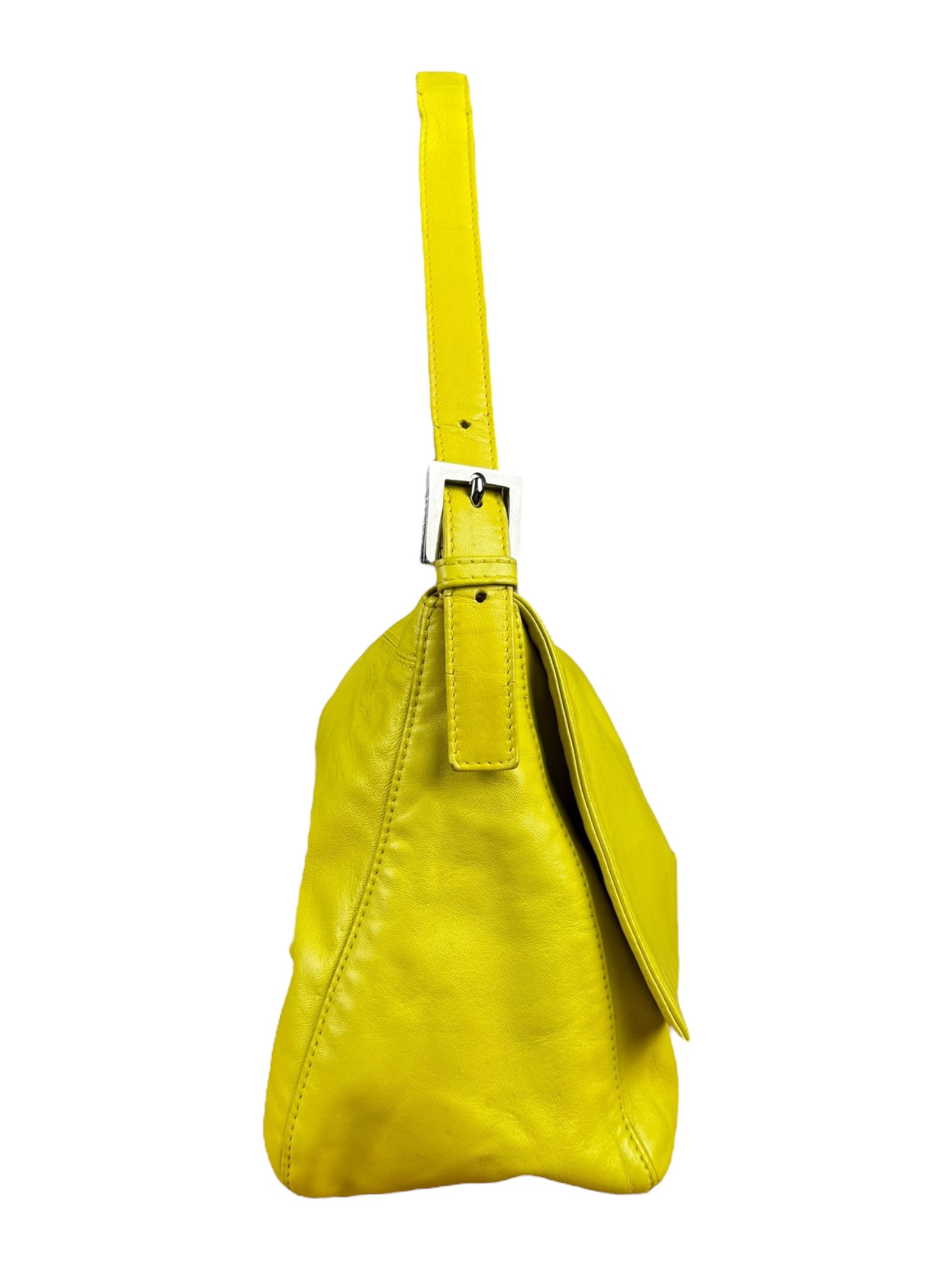 Fendi Yellow Leather Mamma Baguette