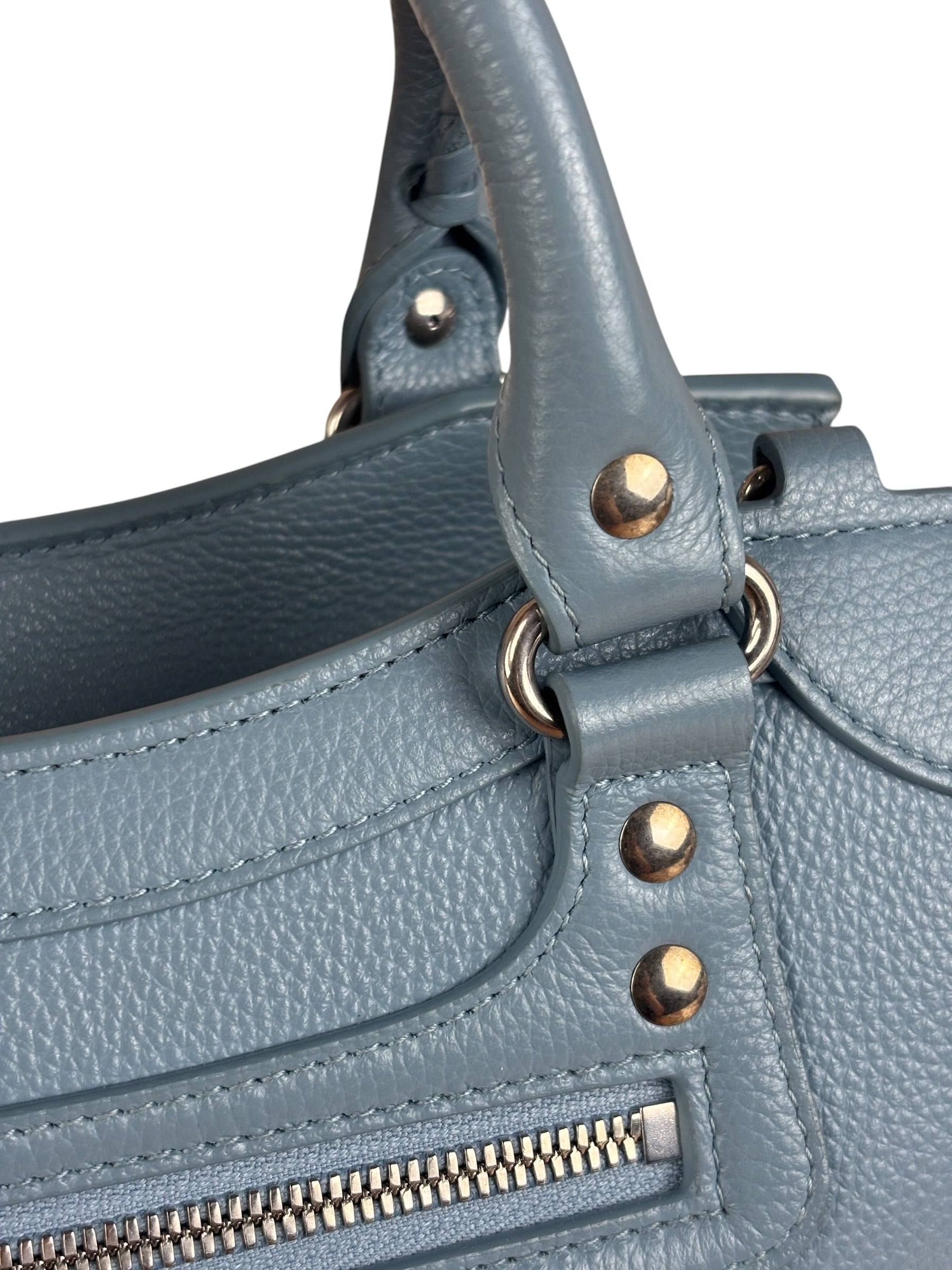 Balenciaga Light Blue Leather Neo Classic City Bag