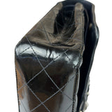 Chanel Black Patent Quilted Leather Double Flap Bag