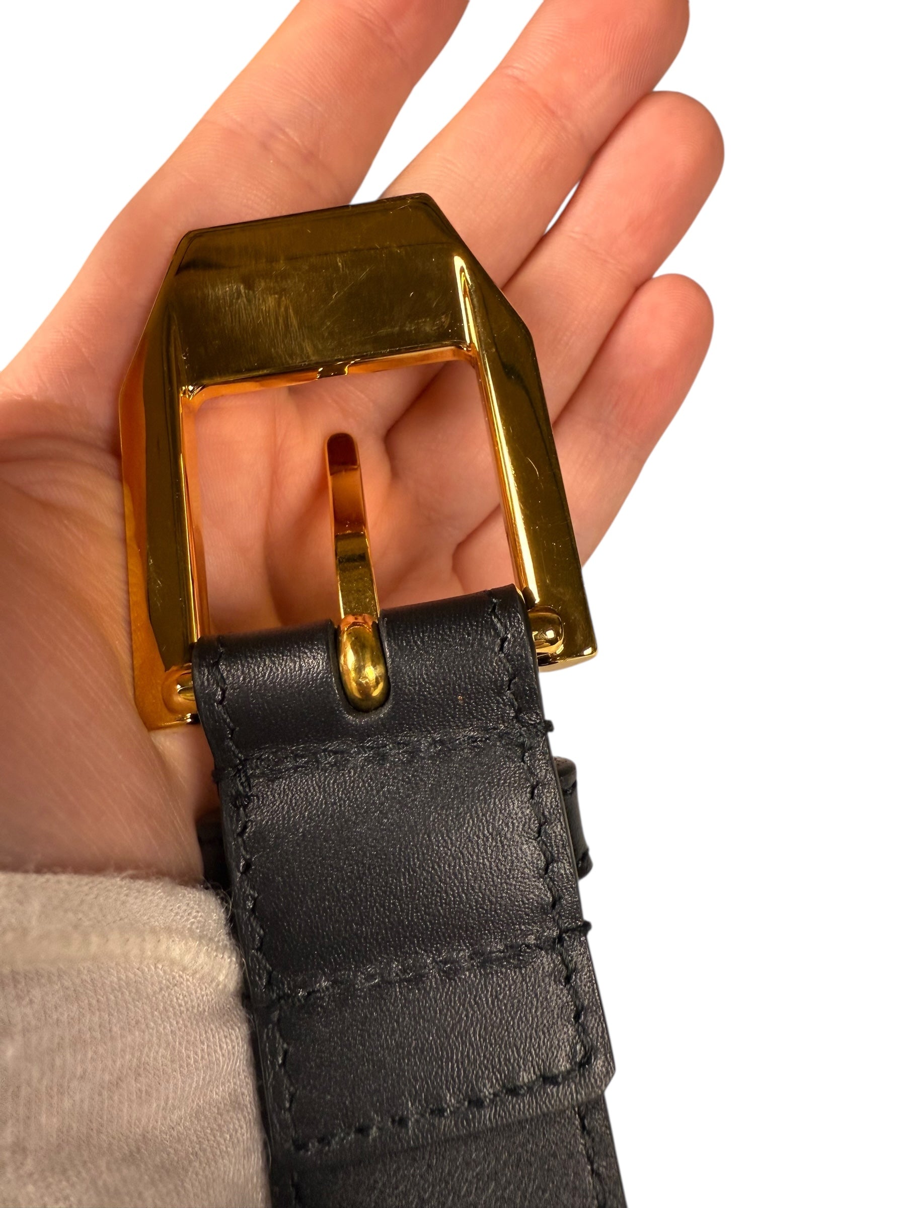 Gucci Black Leather Belt