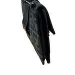 Fendi FF Black Canvas Flap Mini Baguette Shoulder Bag