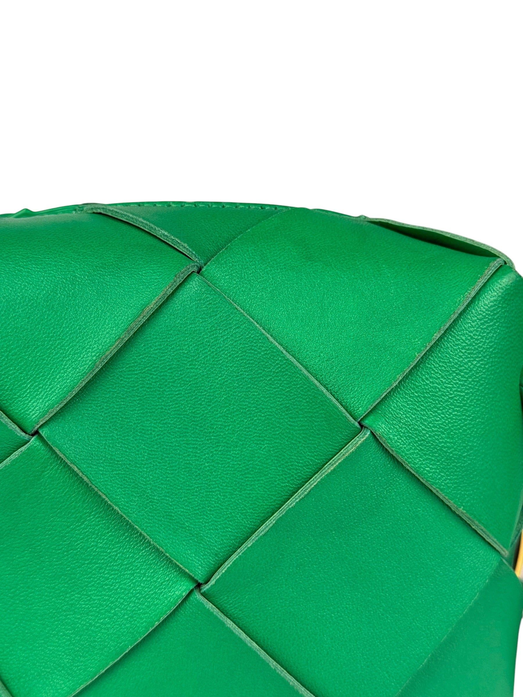 Bottega Veneta Small Green Intrecciato Cassette Camera Bag