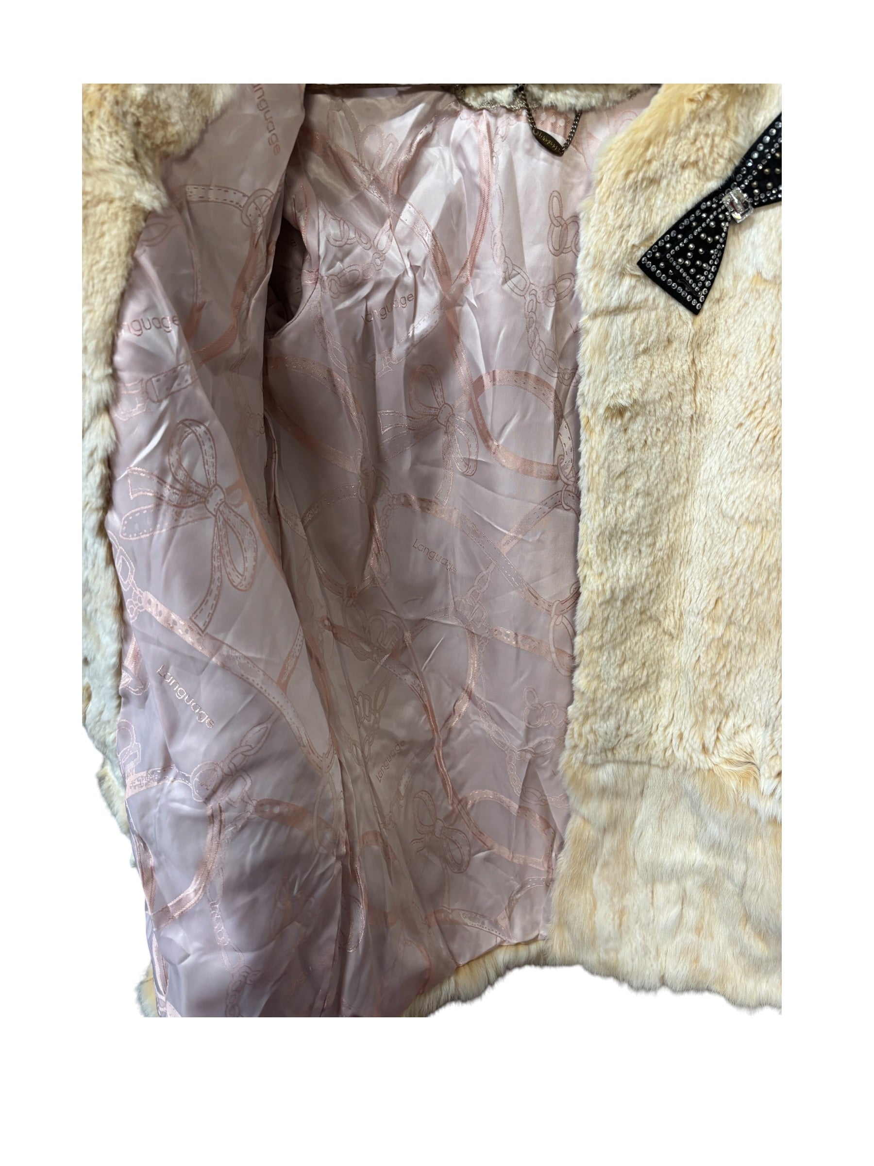 Language Vintage Rabbit Fur Coat