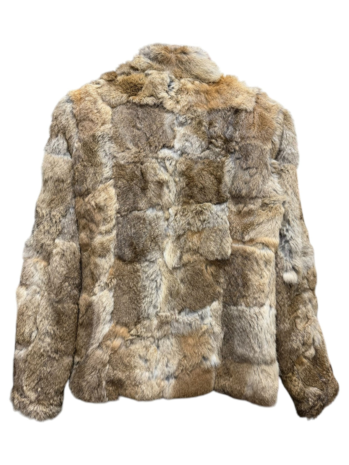 Vintage Free's Beige Brown Rabbit Fur Coat