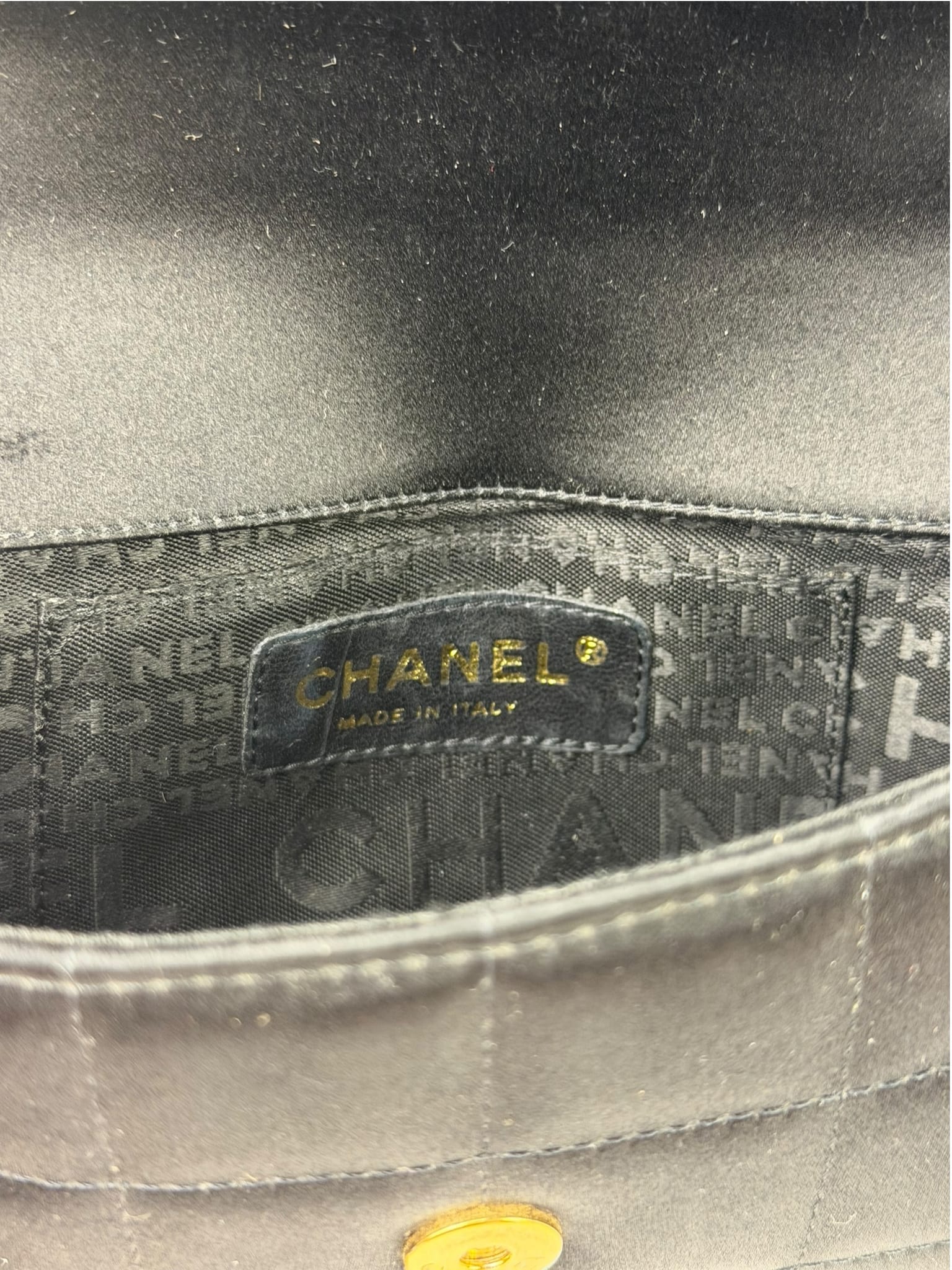 Chanel Black Satin Chocolate Bar Mini East-West Flap Bag