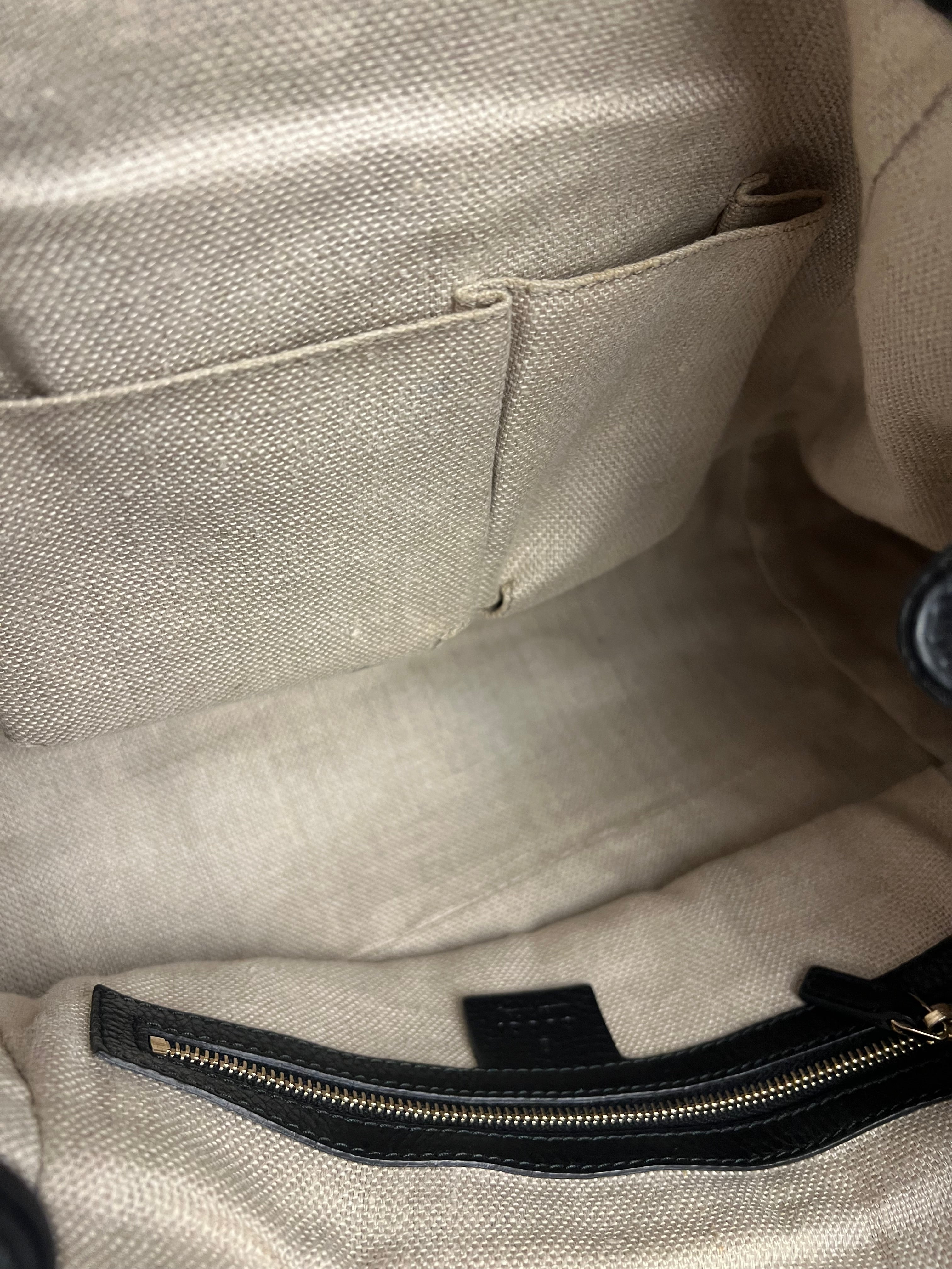 Gucci Black Leather Horsebit Flap Shoulder Bag