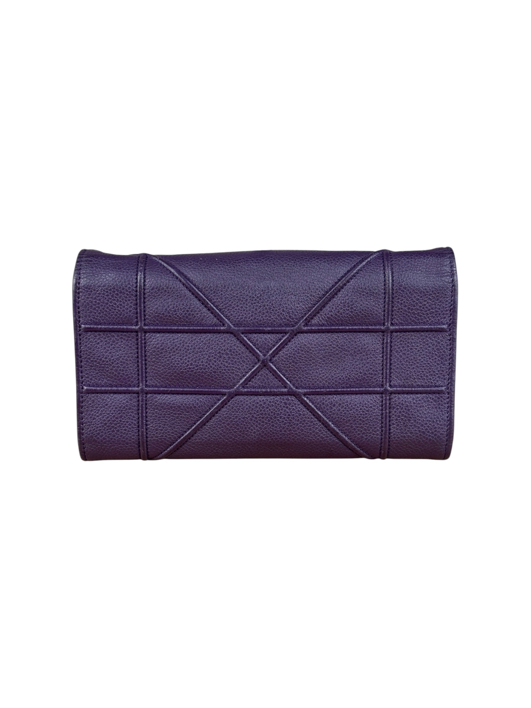 Christian Dior Purple Leather Diorama Wallet on Chain Bag