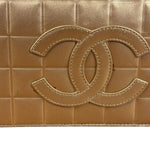 Chanel Gold Calfskin Chocolate Bar Shoulder Bag 2002