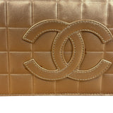 Chanel Gold Calfskin Chocolate Bar Shoulder Bag 2002