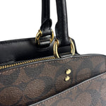 Coach Brown/Black Leather Mini Lillie Carryall In Signature Two-Way Bag