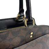 Coach Brown/Black Leather Mini Lillie Carryall In Signature Two-Way Bag