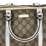 Gucci Beige/White Leather Trim GG Joy Boston Bag