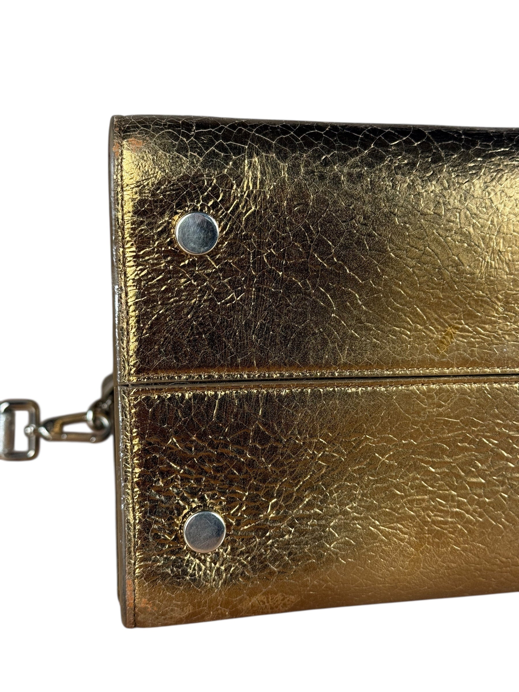 Christian Dior Diorever Gold Leather 2Way Handbag