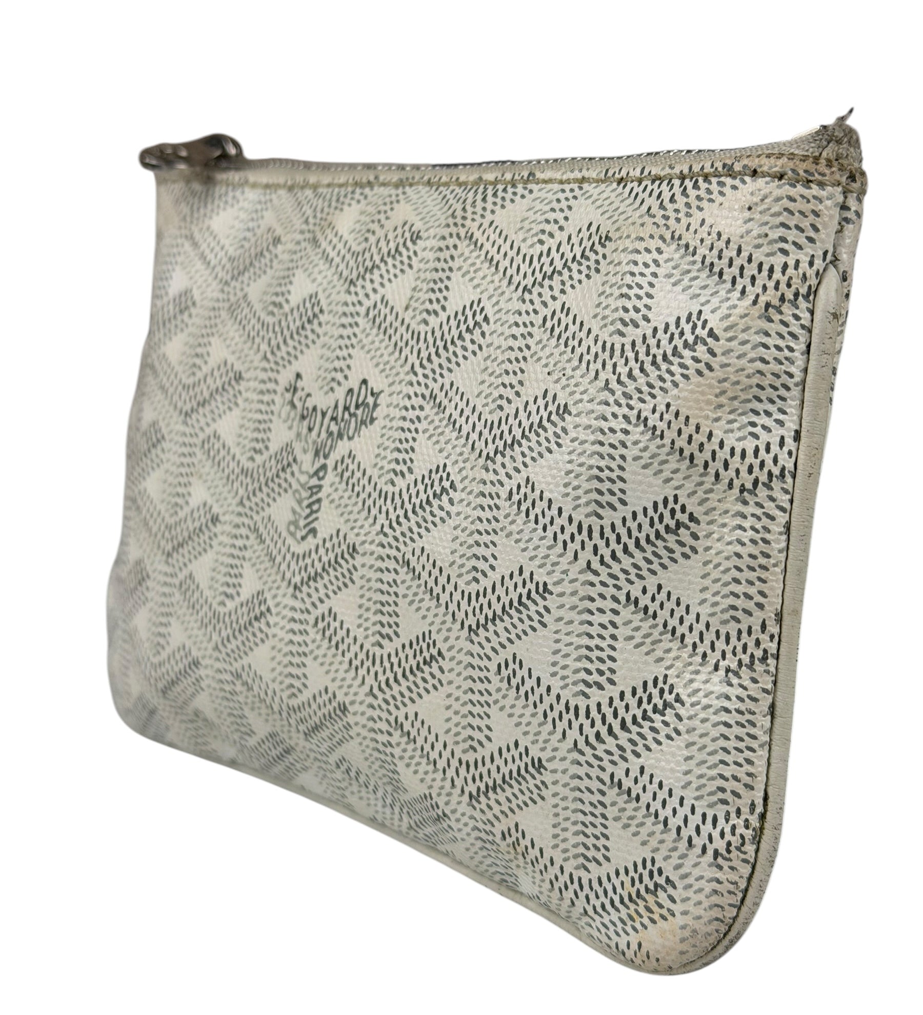 Goyard White Senat Mini Pouch