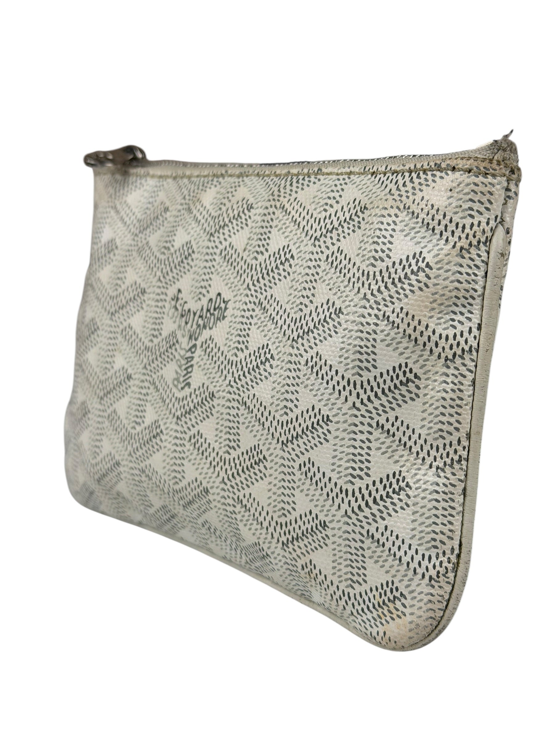 Goyard White Senat Mini Pouch