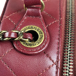 Chanel Burgundy Python Quilted Leather Vanity Two-Way Bag 2017
