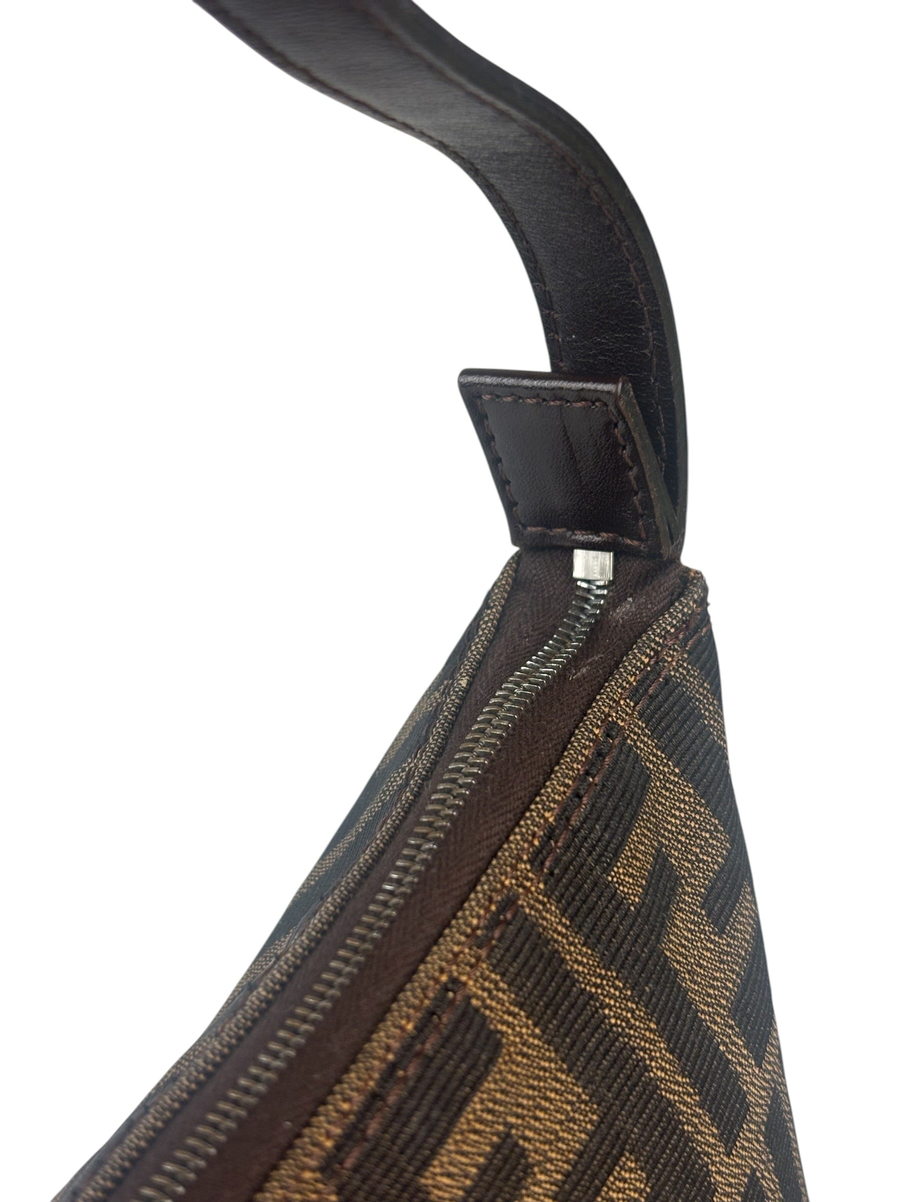 Fendi Leather Trim Zucca Pochette