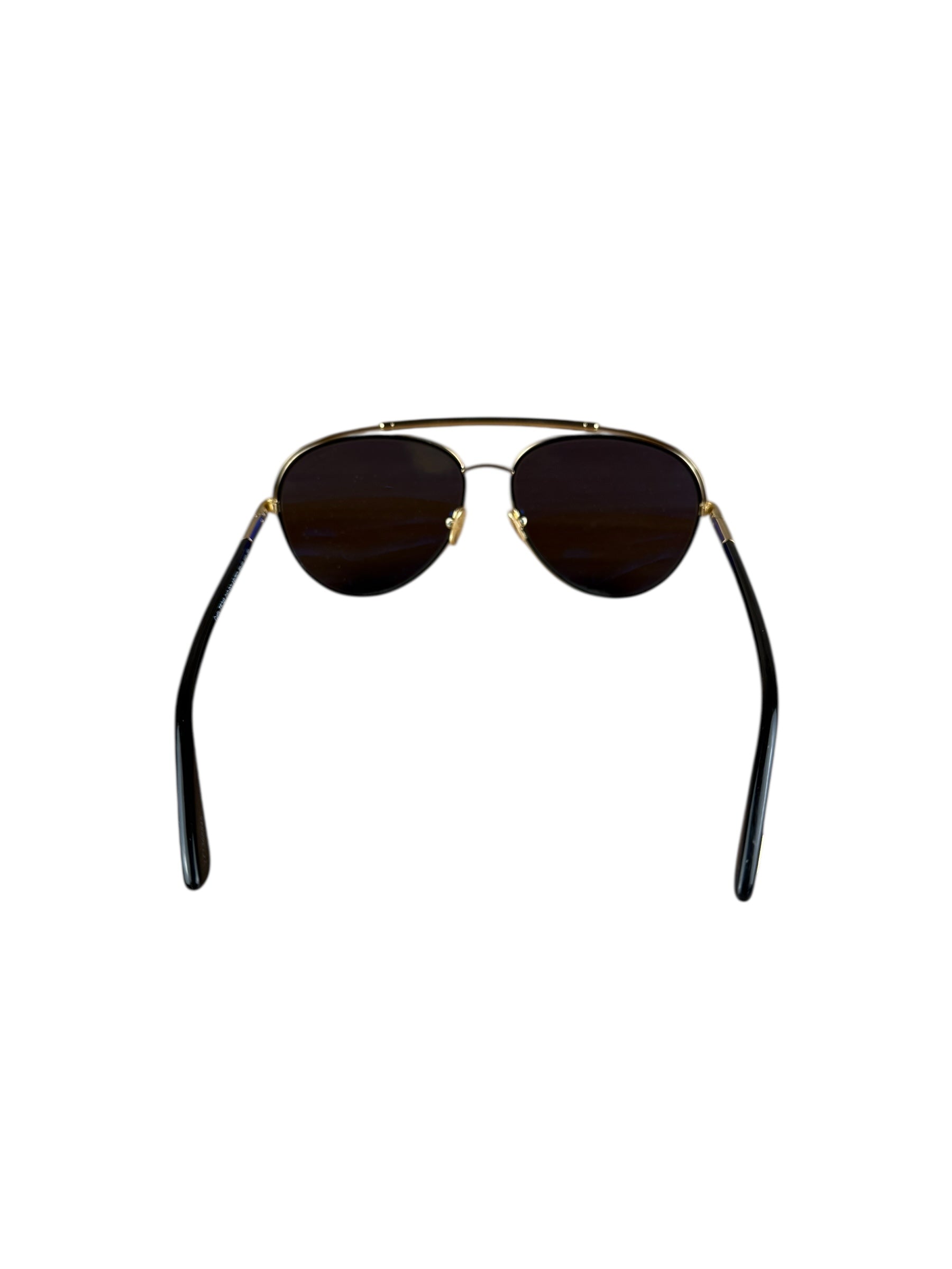 Tom Ford Black/Gold Brow Frame Aviatior Sunglasses