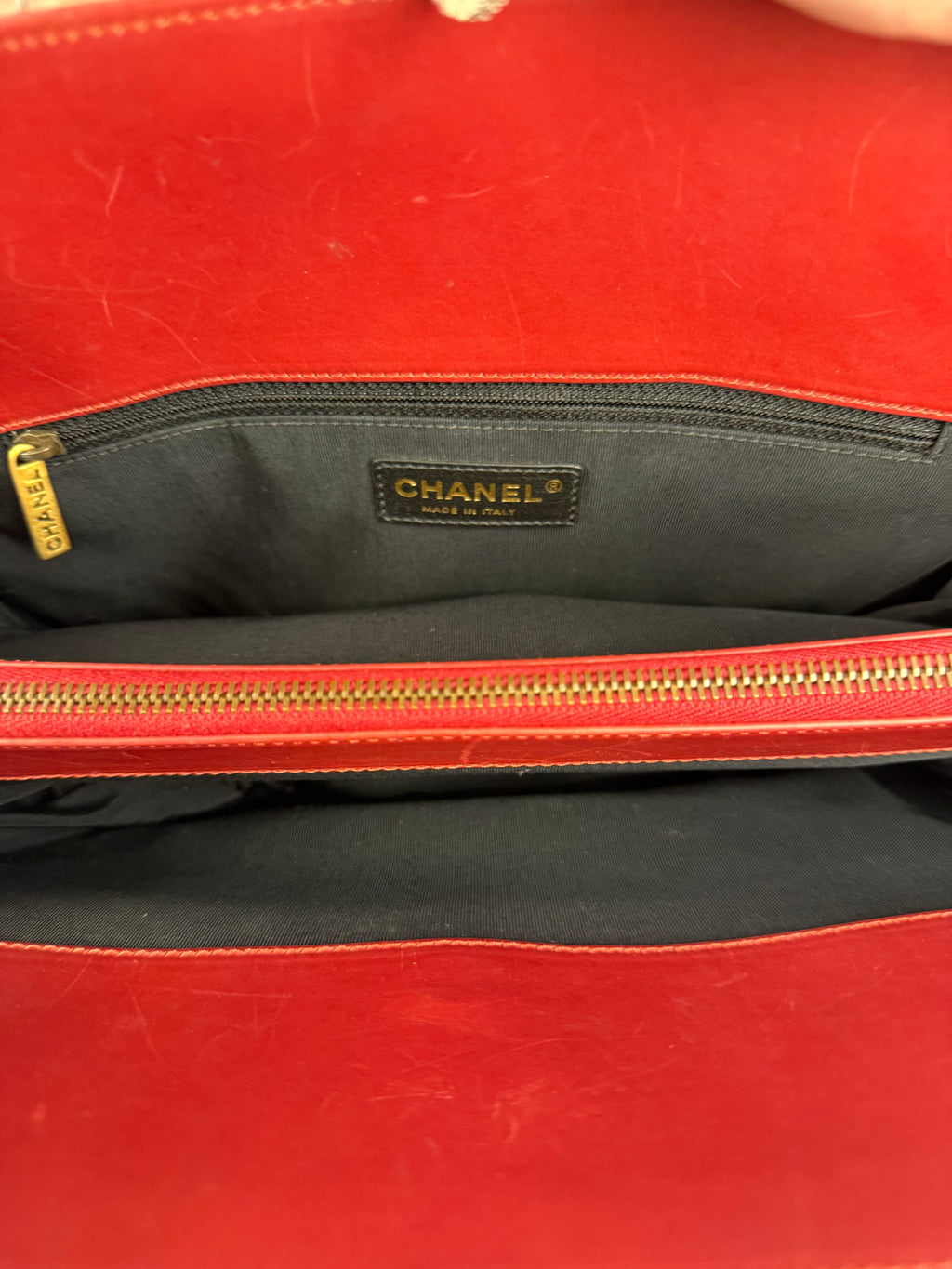 Chanel Red Leather Large Jetsetter Boy 2Way Handbag 2011
