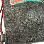 Gucci Black Leather Drawstring Backpack