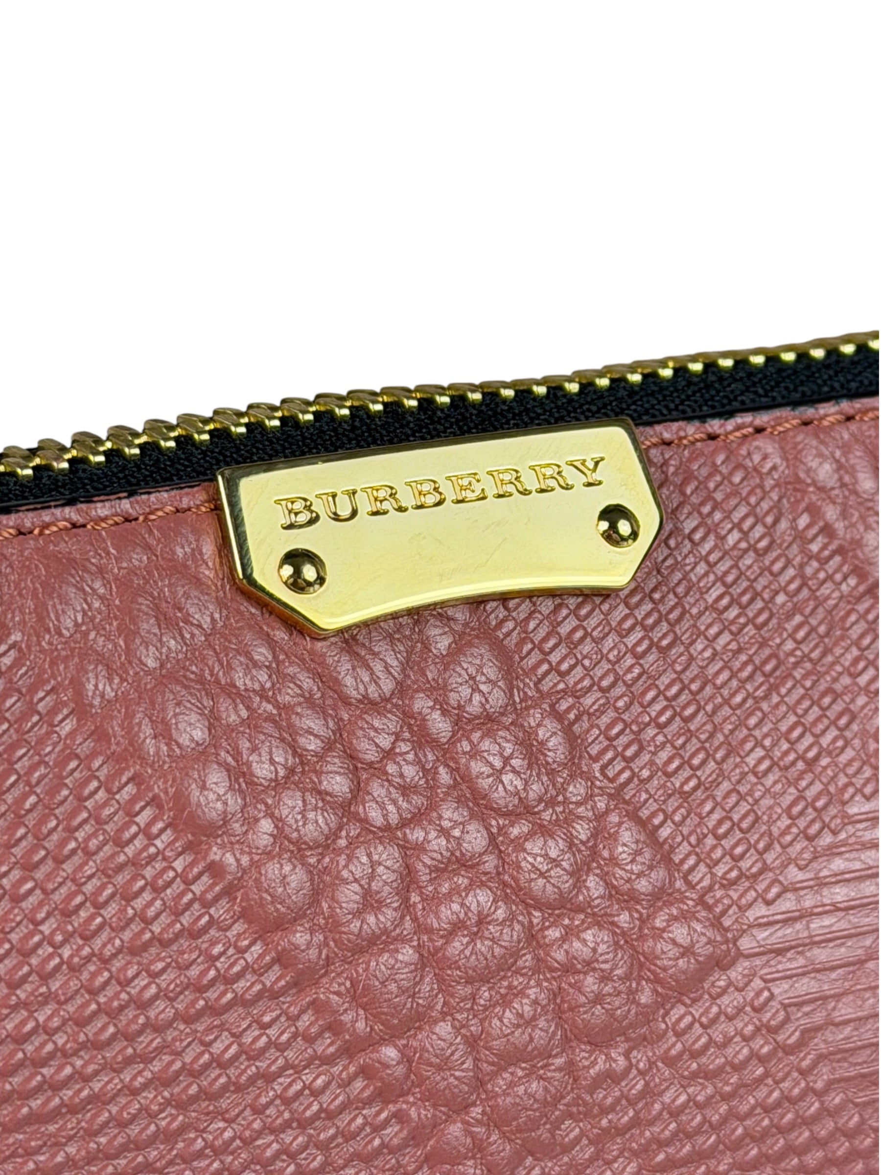 Burberry Pale Orchid Pink Leather Check-Embossed Peyton Crossbody