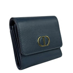 Christian Dior Navy Leather Tri-Fold Compact Wallet