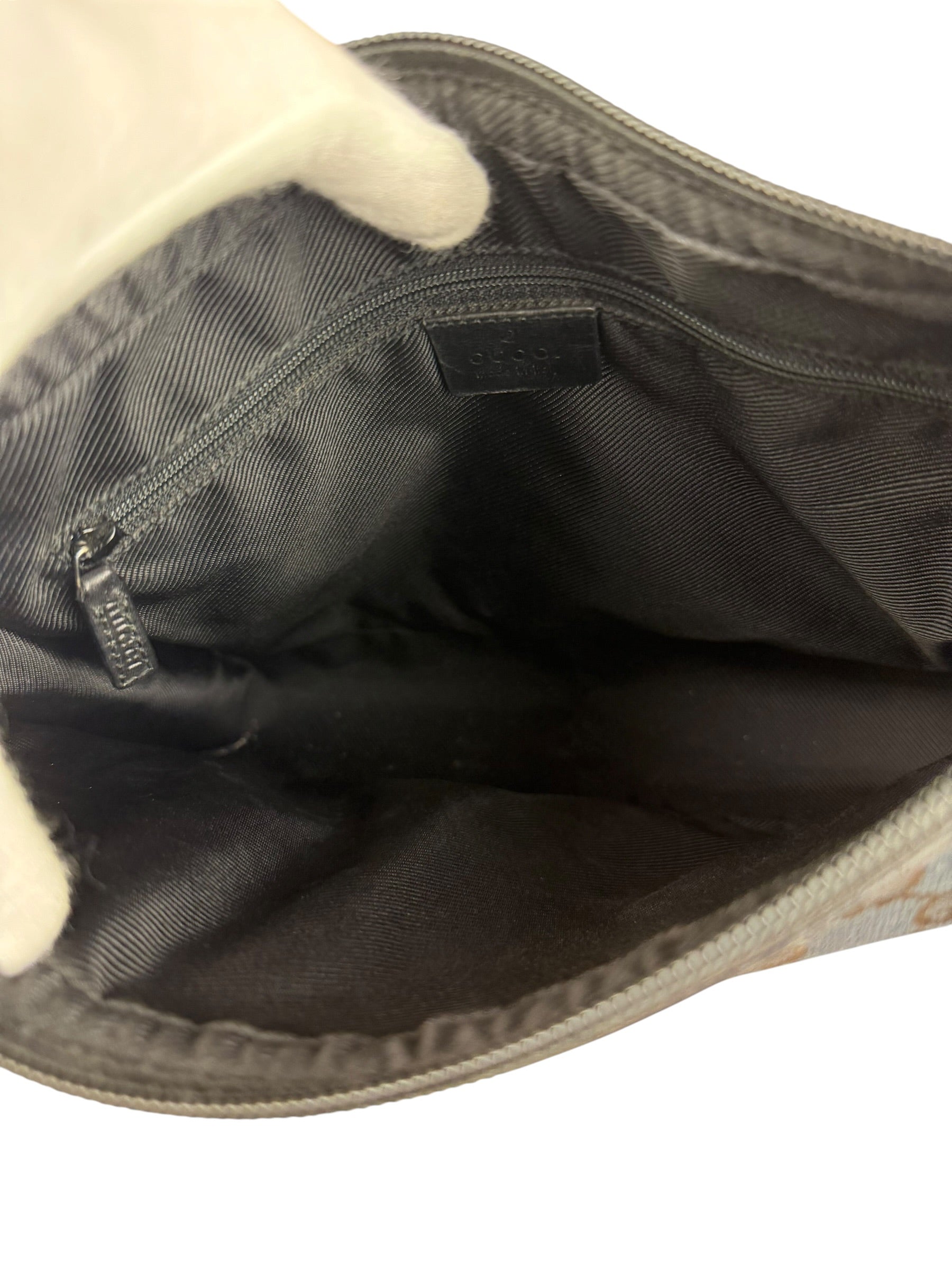 Gucci Vintage Black GG Canvas Shoulder Bag