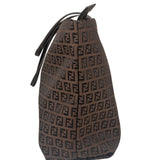 Fendi FF Vintage Brown Zucca Print Zip Shoulder Tote