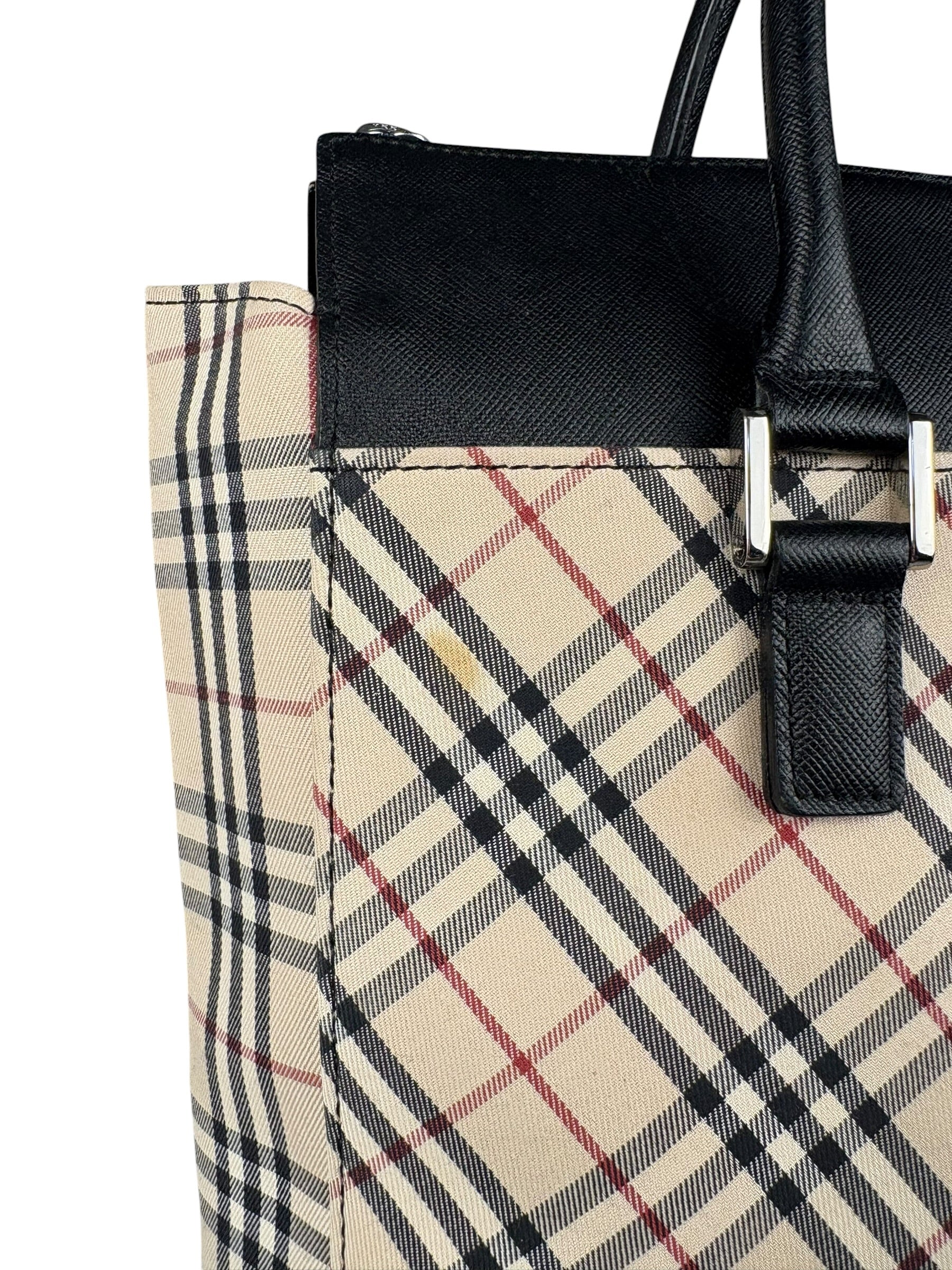 Burberry Beige Canvas Nova Check Tote Bag