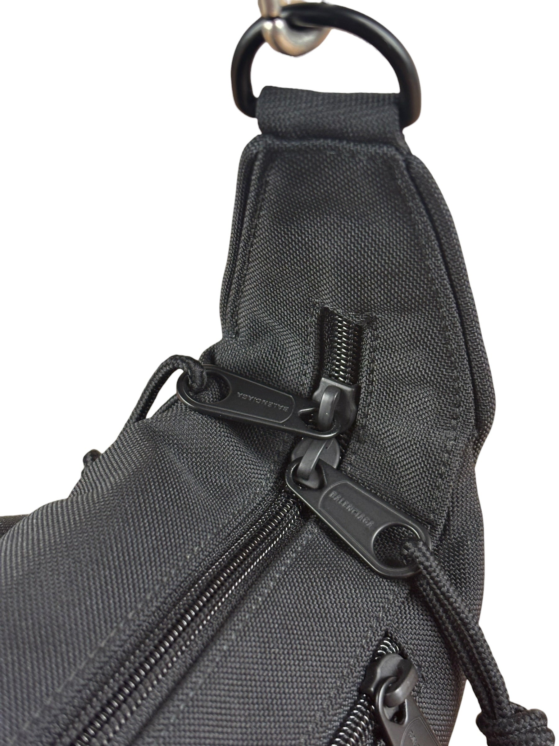 Balenciaga Black Nylon Chain Shoulder Bag