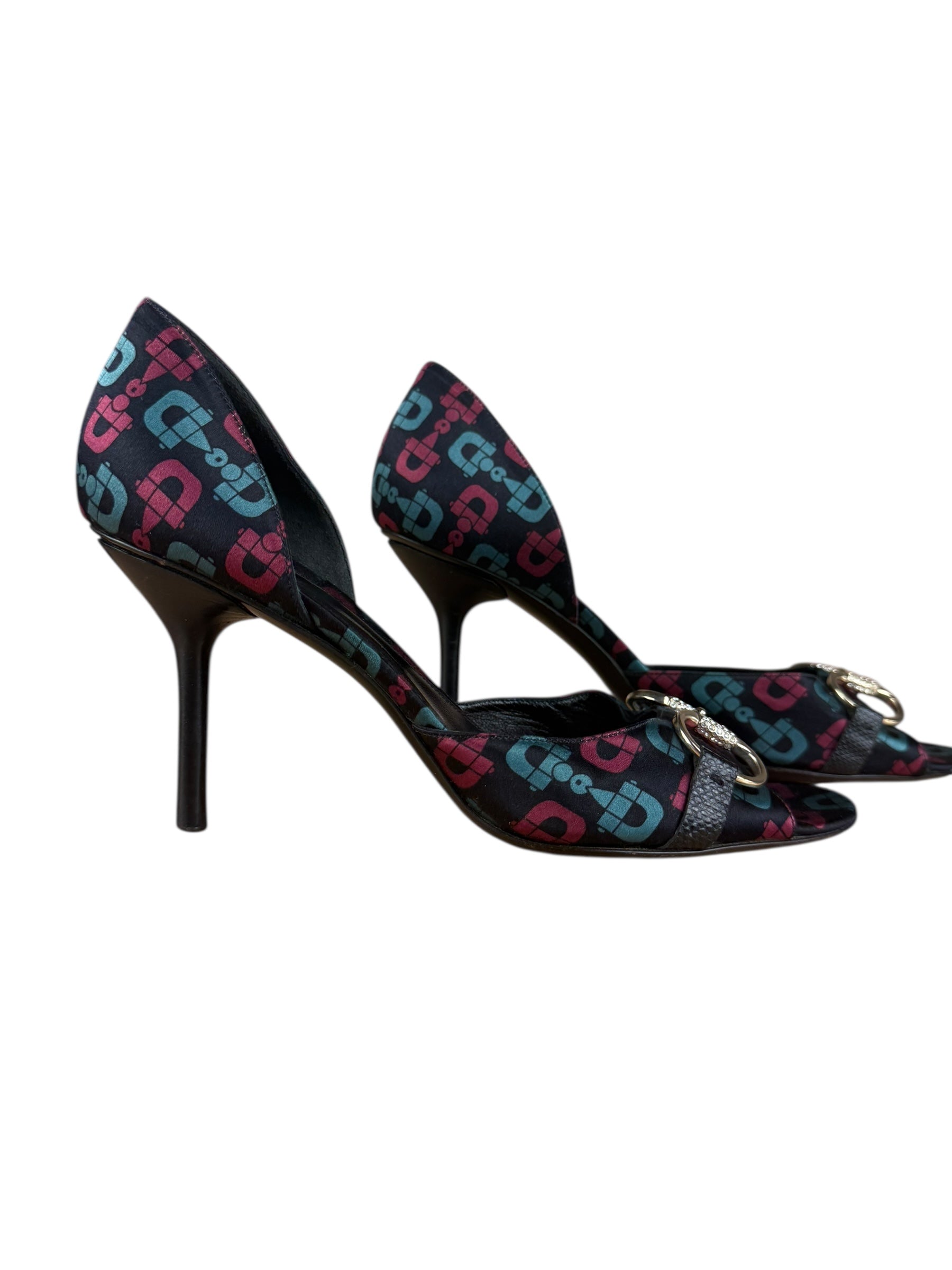 Gucci Vintage Horsebit Open Toe Pumps