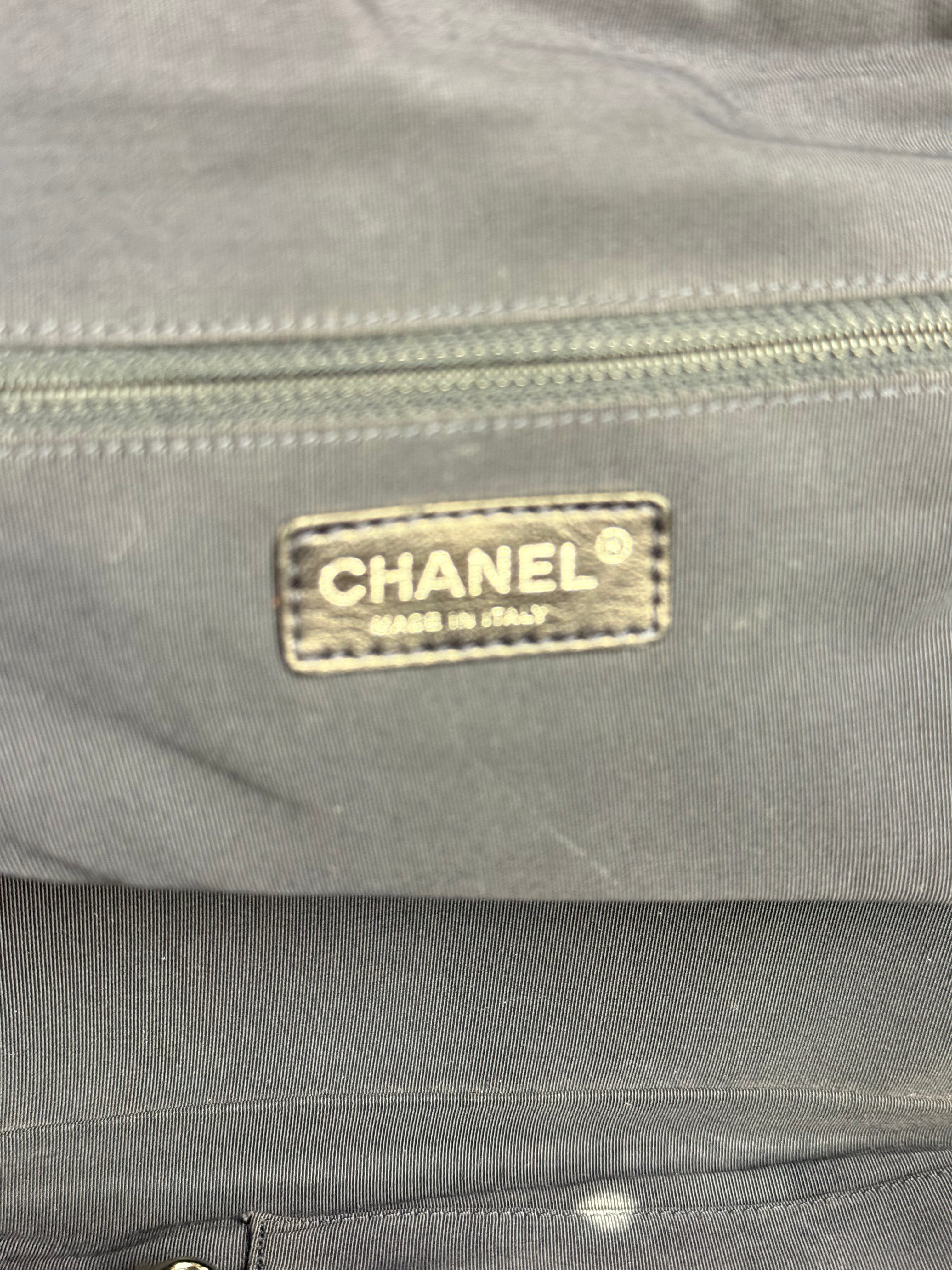 Chanel Navy Quilted Leather Lido Chain Shoulder Tote 2009