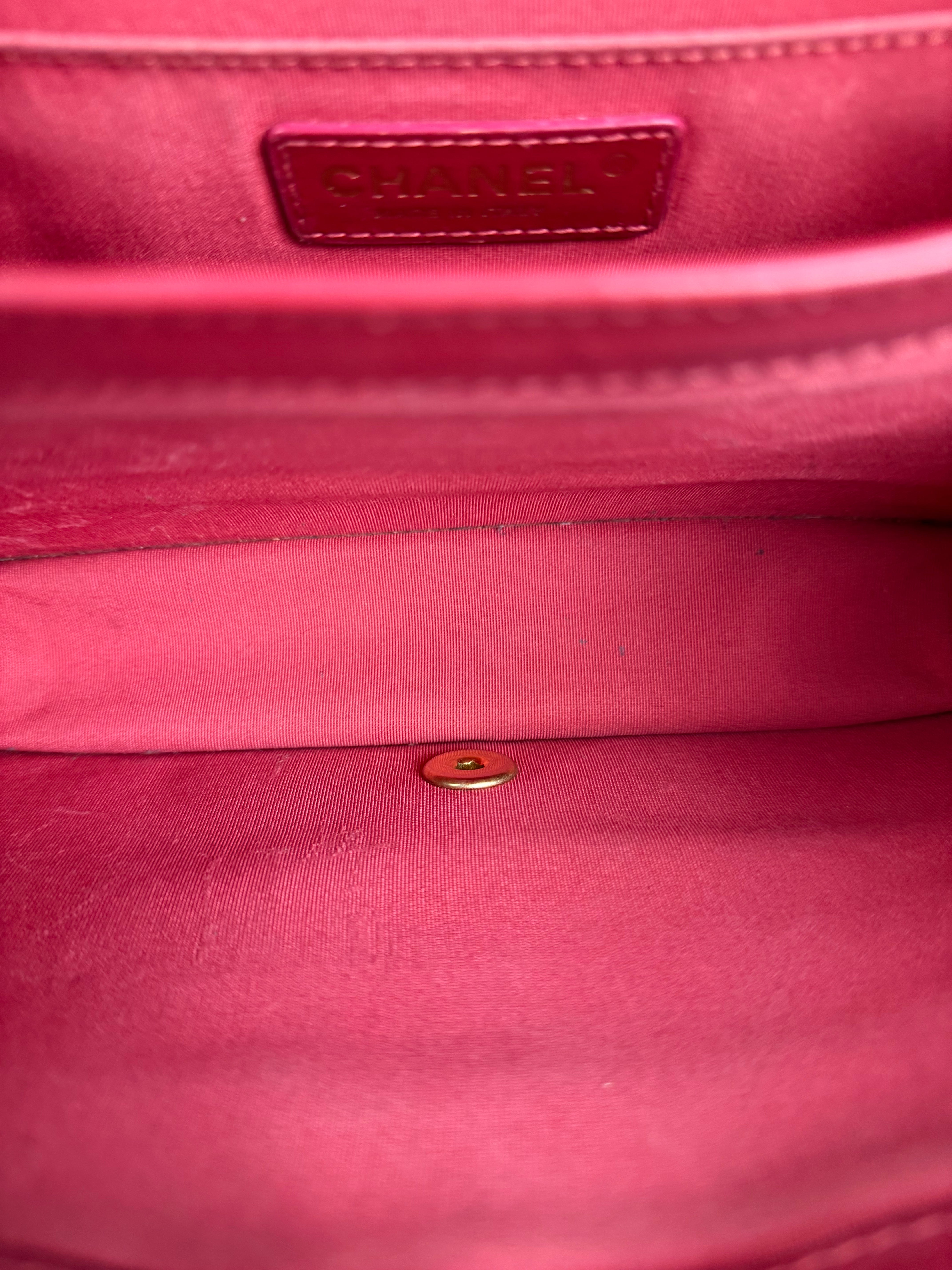 Chanel Dark Fuchsia Quilted Leather Flap Bag 2019