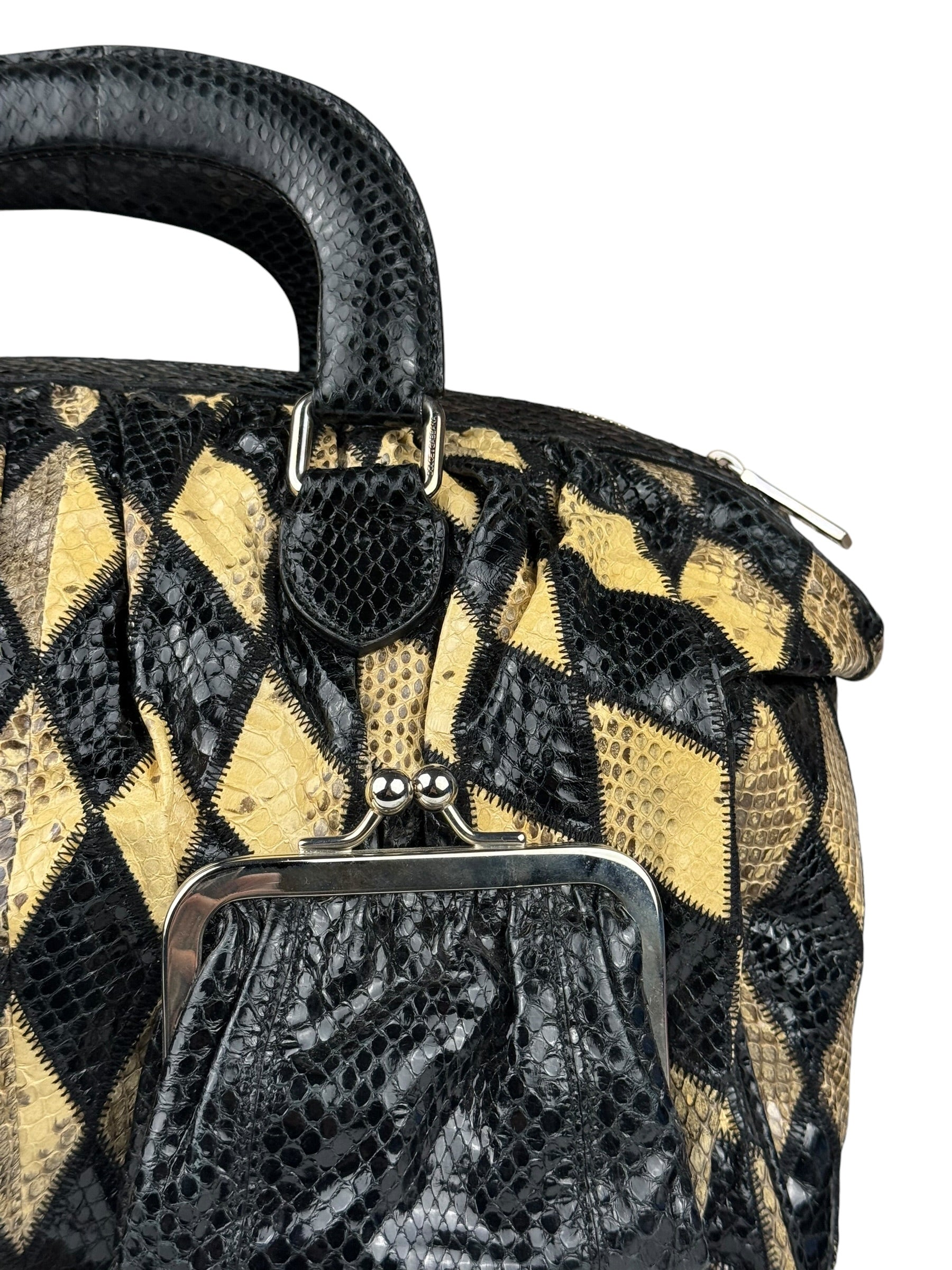 Dolce & Gabbana Miss Curly Python Patchwork Handbag