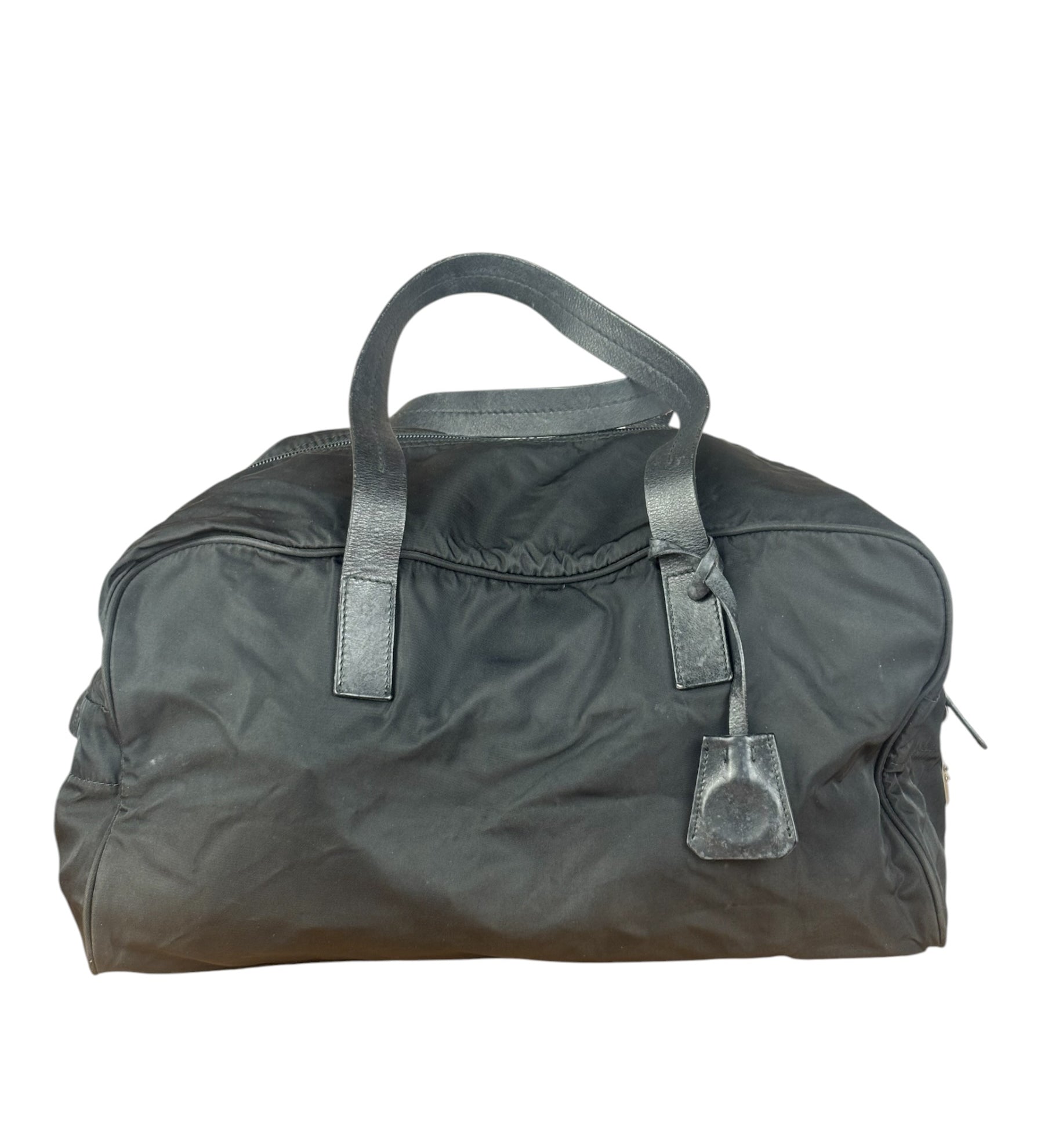 Prada Vintage Black Nylon Bowler Bag