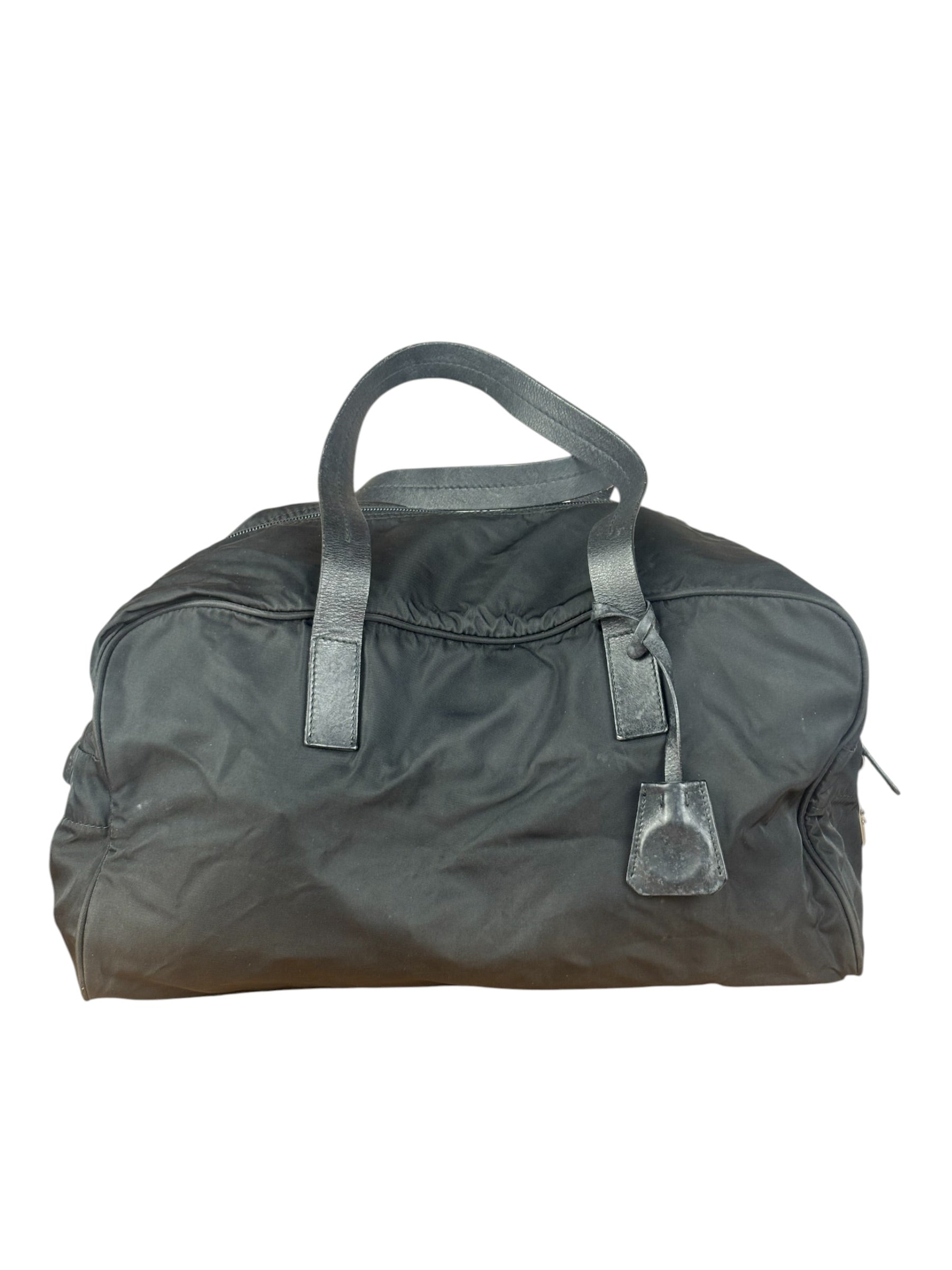 Prada Vintage Black Nylon Bowler Bag