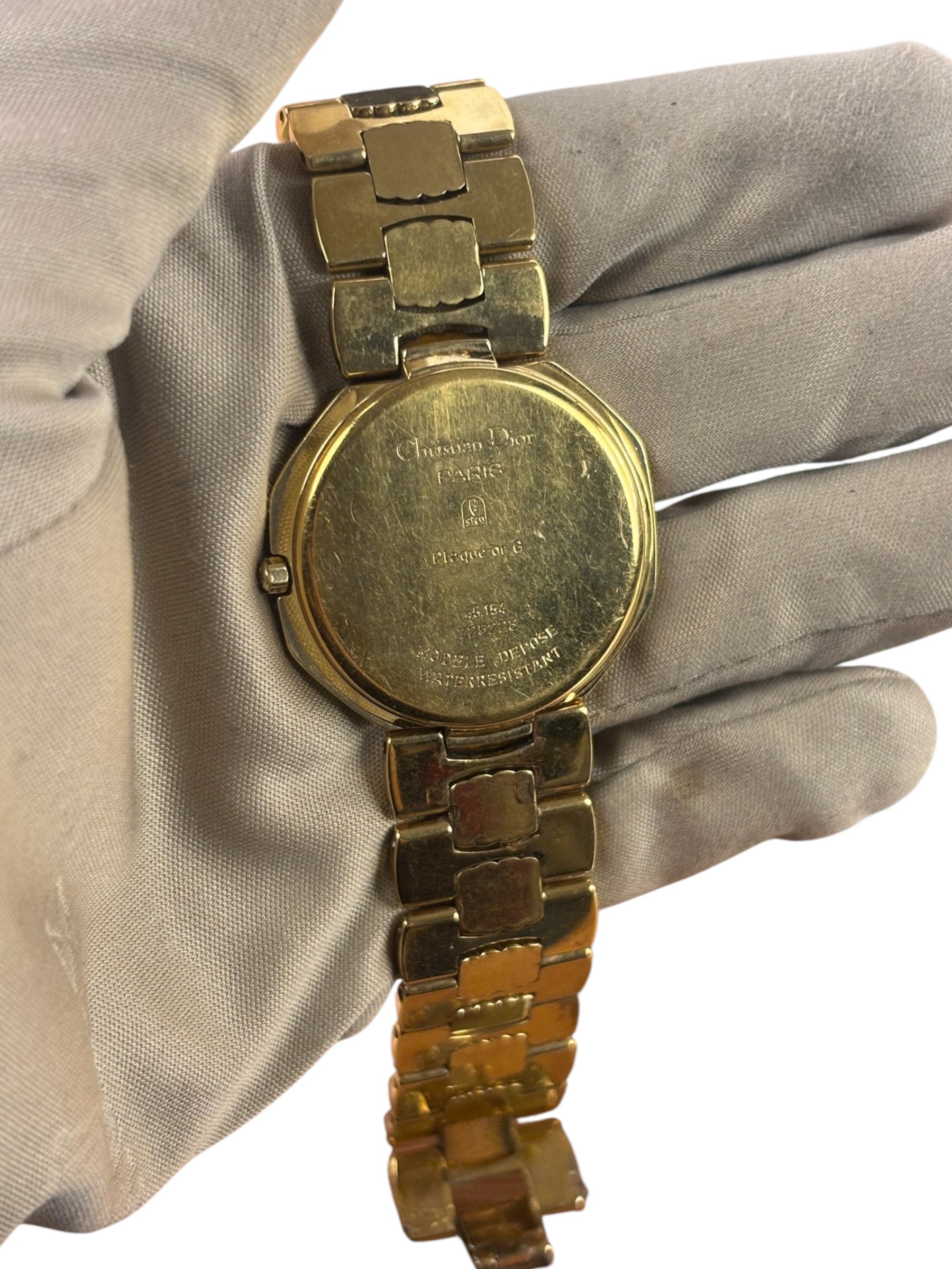Christian Dior Octagon Champagne Dial Gold Plated