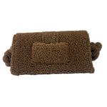 Jacquemus Brown Leather Trim  Le Bambidou Shearling Shoulder Bag