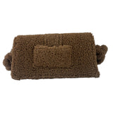Jacquemus Brown Leather Trim  Le Bambidou Shearling Shoulder Bag