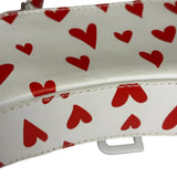 Balenciaga White Leather Hourglass Heart Nano Two-Way Bag