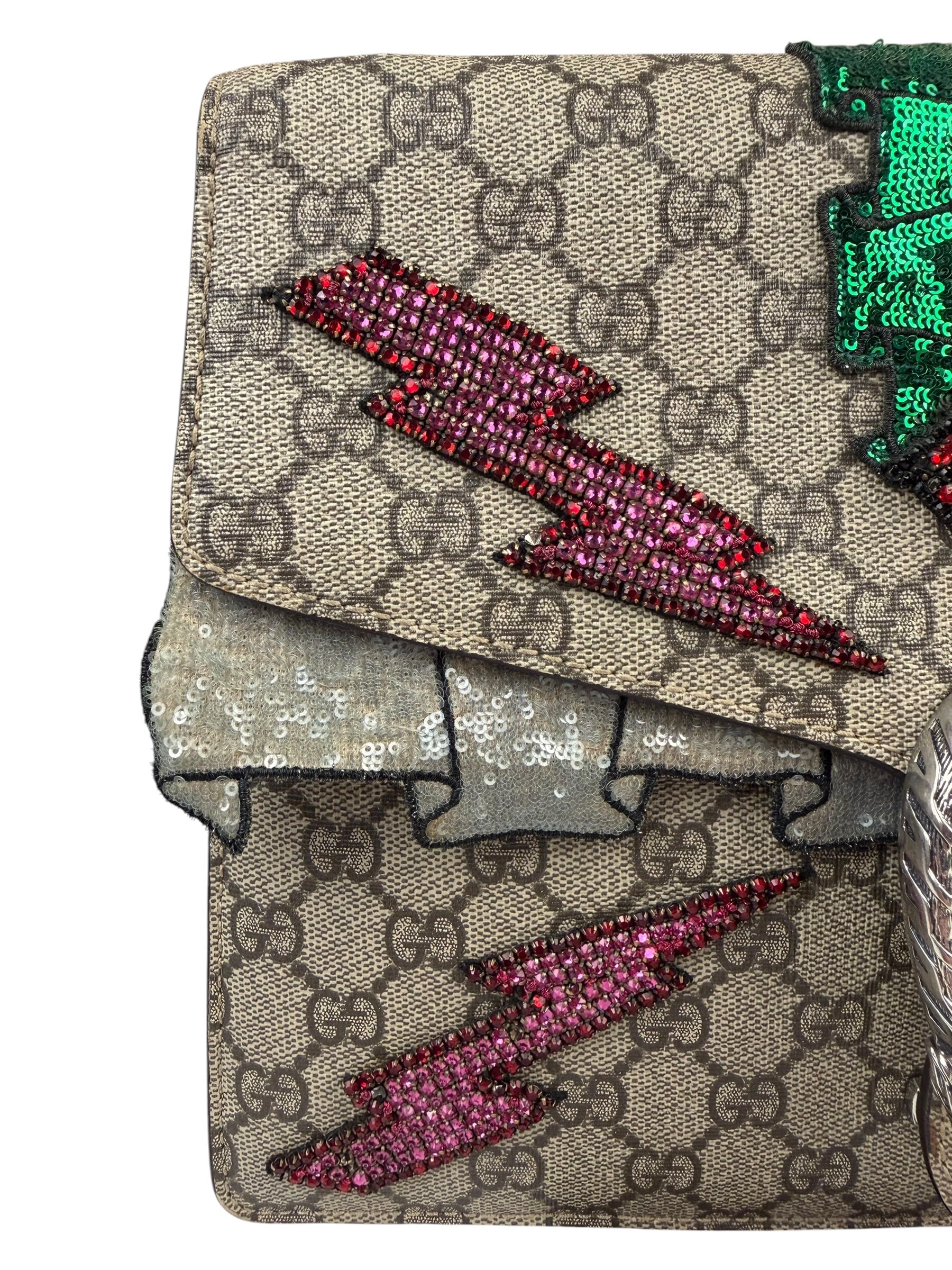 Gucci Beige GG Supreme Medium Dionysus Flap Bag