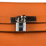 Hermes 2011 Orange Togo Leather Palladium Kelly 35